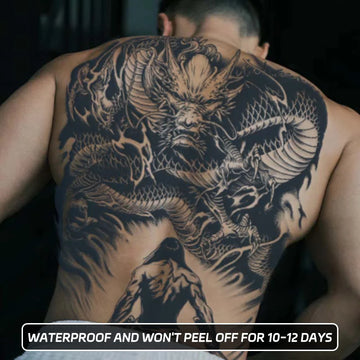 Qfdian Dragon Slayer Warrior Waterproof Temporary Tattoo Sticker, Long-lasting Waterproof for 1-2 weeks, Semi-Permanent Fake tattoo